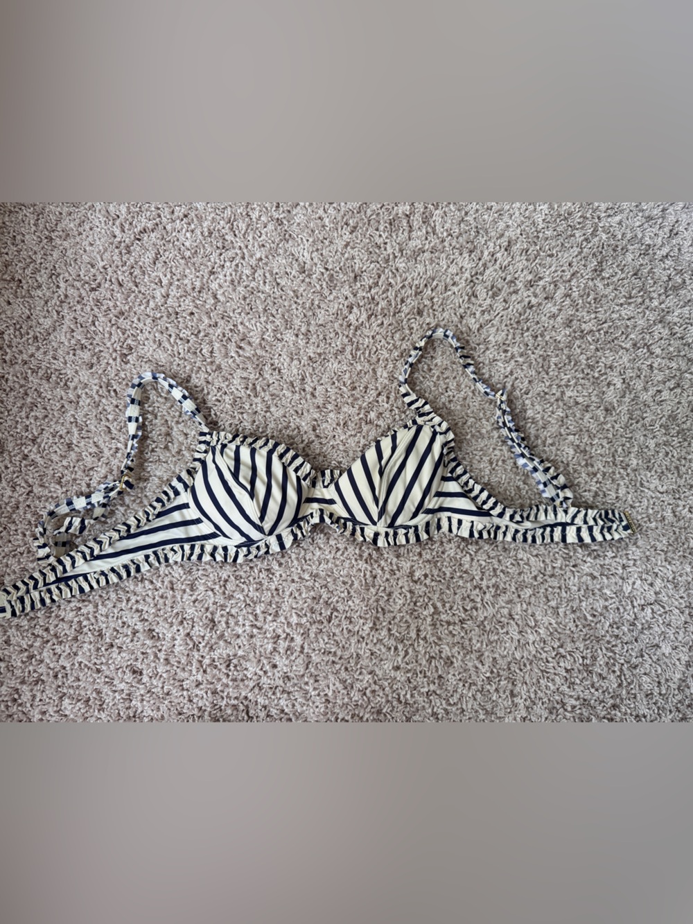 Tory Burch Navy & White Lanai Balconette Striped Bikini Top- Never Worn NWOT